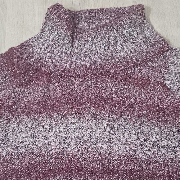 Elle Size L Womens Turtlwneck Tunic Sweater Beet Red Nubby Knit New - Picture 2 of 8